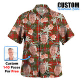 Clan Carruthers Tartan Custom Face Hawaiian Shirt – Unisex Gift for Family Members, Summer Party CV34 Carruthers Tartan Tartan Hawaii Shirt